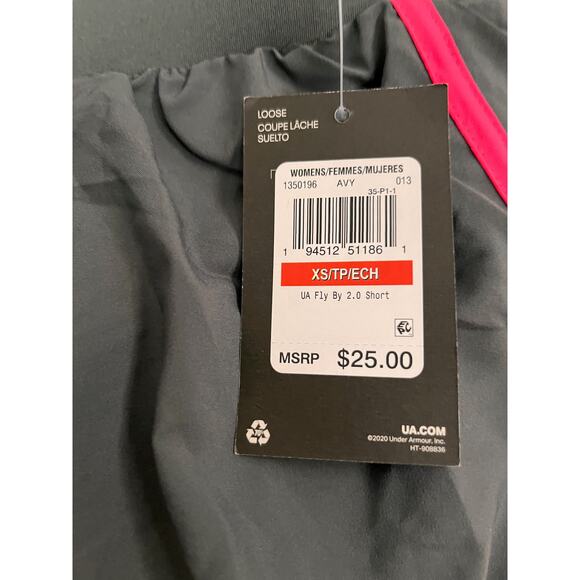 NWT UNDER ARMOUR Women's Loose Run shorts Gray/Pink Sz XS - Picture 6 of 9